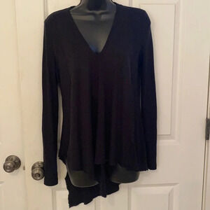 Philosophy black V-neck sweater size small angled bottom